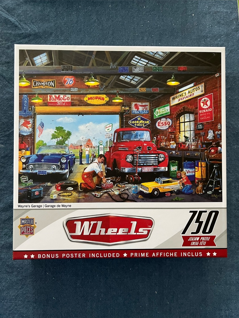 Wheels classic car garage jigsaw puzzle 750 piece